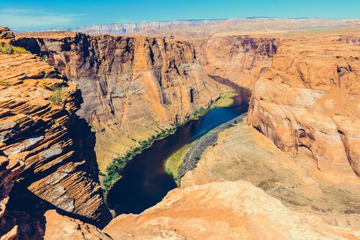 Horseshoe Bend on Colorado River in Glen Canyon, Arizona, USA