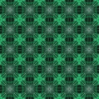 Drawing of Fractal seamless pattern in green colors