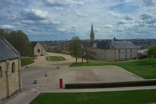 Landscape in the historical castle of Caen