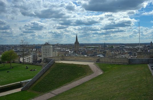 View on city of Caen from medieval castle