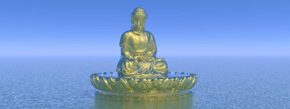 very beautiful zen and buddha landscape and sky - 3d rendering