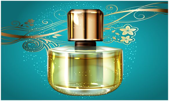 mock up illustration of women perfume on abstract background