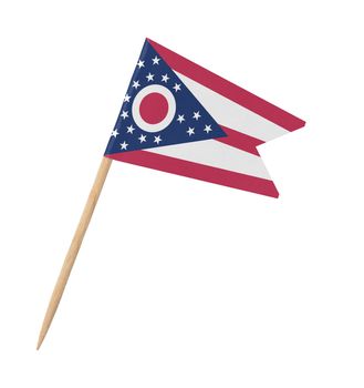 Small paper US-state flag on wooden stick - Ohio - Isolated on white