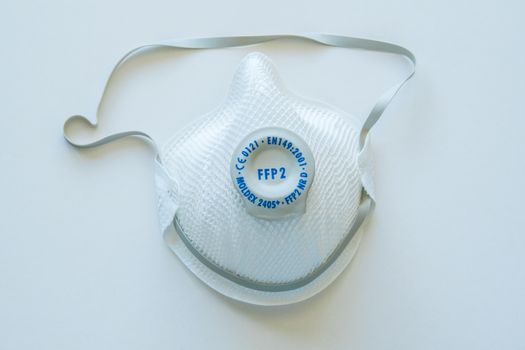 Protective face mask on white background Covid UK