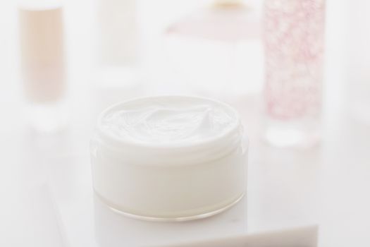 Face cream moisturizer in a jar, luxury skincare cosmetics and anti-aging product for healthy skin and beauty routine