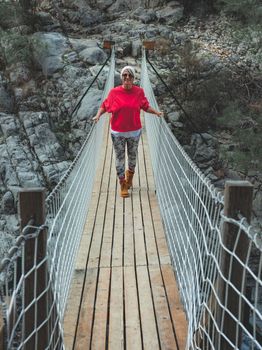 Female hiker in Goynuk Kanyonu in Antalya,Turkey.