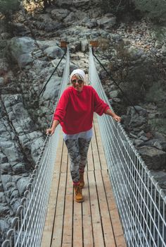 Female hiker in Goynuk Kanyonu in Antalya,Turkey.