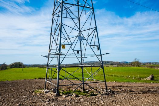 power transmission line support in countryside