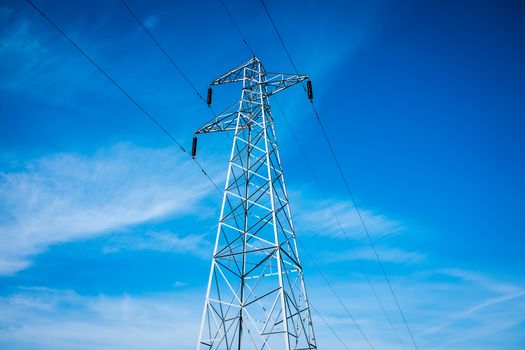 power transmission line support in countryside