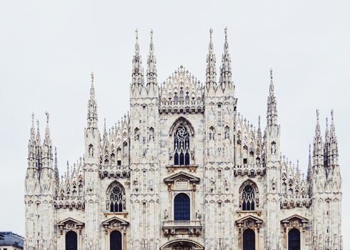 Milan Cathedral known as Duomo di Milano, historical building and famous landmark in Lombardy region in Northern Italy in the daytime