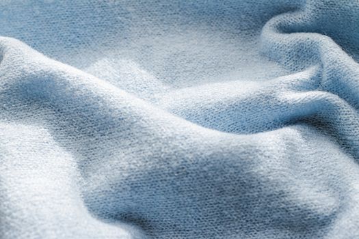 Premium blue fabric texture, decorative textile as background for interior design, close-up