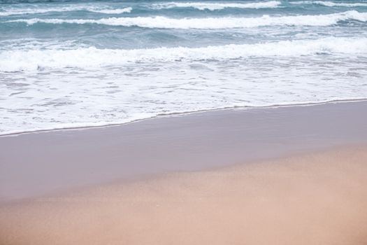 Beautiful sea or ocean waves, coast view from tropical sand beach, summer vacation travel and holiday destination scene