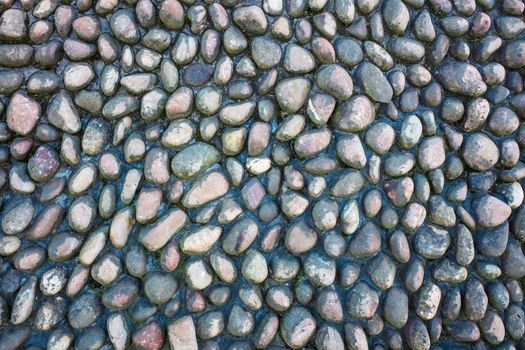 wall pattern of gravel stone and pebbles UK