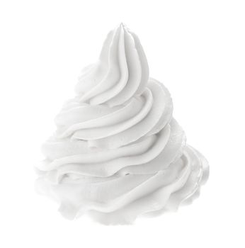 Whipped cream isolated on white background