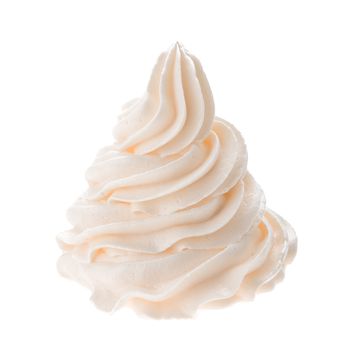 Whipped cream isolated on white background