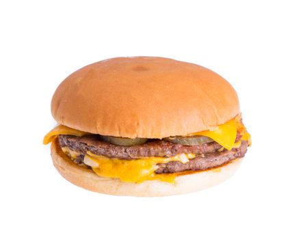 Cheese hamburger isolated on white background