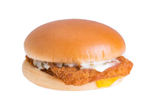 fish burger isolated on white background