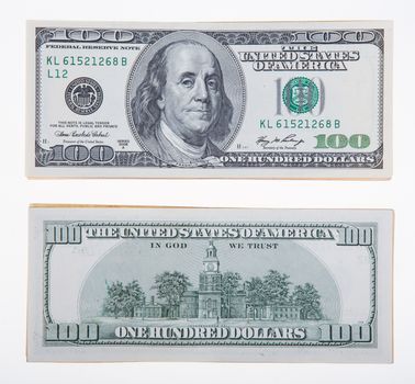 dollars notes isolated on white background