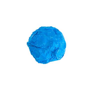 crumpled color paper ball isolated on white background