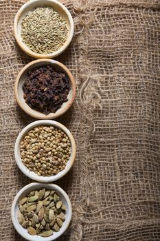 Cooking ingredients,spices on wooden table