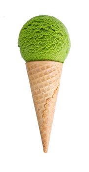 ice cream with cone on white background