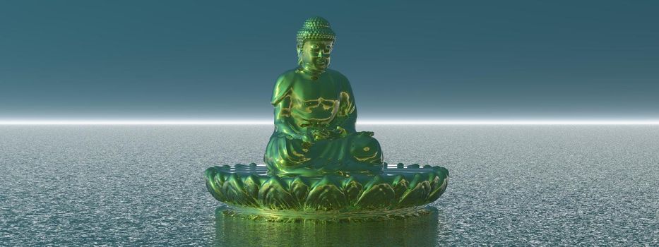 very beautiful zen and buddha landscape and sky - 3d rendering