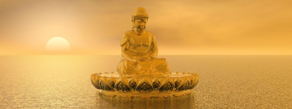 very beautiful zen and buddha landscape and sky - 3d rendering