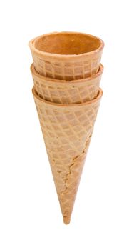 Ice cream cones isolated on white background