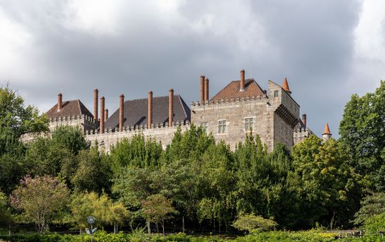 Exterior walls of the palace of the Dukes of Braganza in Guimaraes in northern Portugal