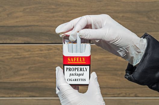 An example of properly packaged cigarettes that can be used completely safely