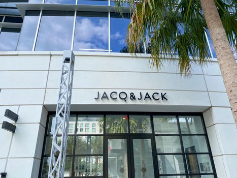 Orlando, FL/USA-4/10/20:  The exterior of Jacq & Jack Hair Salon in Lake Nona in Orlando, Florida.