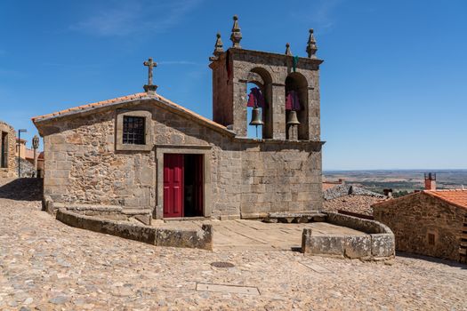 Entrance and courtyard outside the Rocamador church for our Lady in Castelo Rodrigo in Portugal