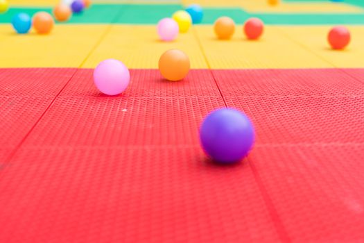 colorful balls on the playground with blurred backgrounds