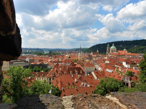 Fantastic view over parts of Prague, Czech Republic