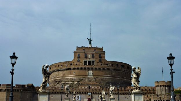 Castel and Ponte Sant Angelo in Rome, Italy