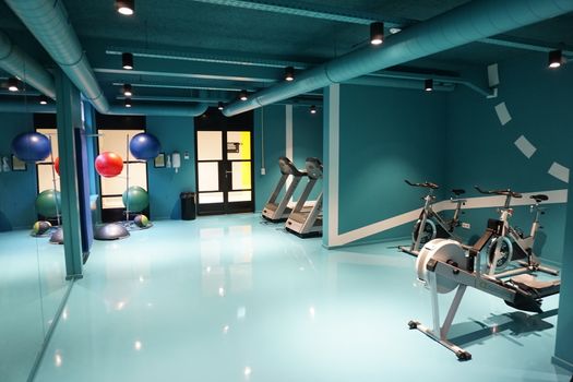 Interior of a fitness room of a hotel