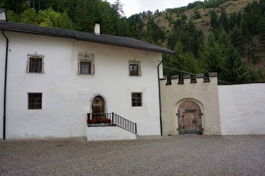 Yard in Marienberg Abbey Burgeis, Mals in South Tyrol