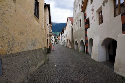 Beautiful old town of Glurns in South Tyrol, Italy