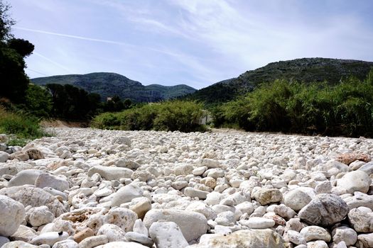 Botanical park with dry river bed in Benigembla, Spain
