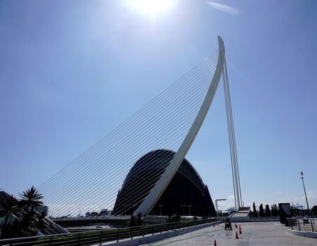 Assut de l'Or Bridge and Agora in the City of Arts and Sciences, Valencia Spain