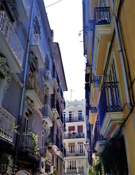 Beautiful street in the city center of Valencia, Spain