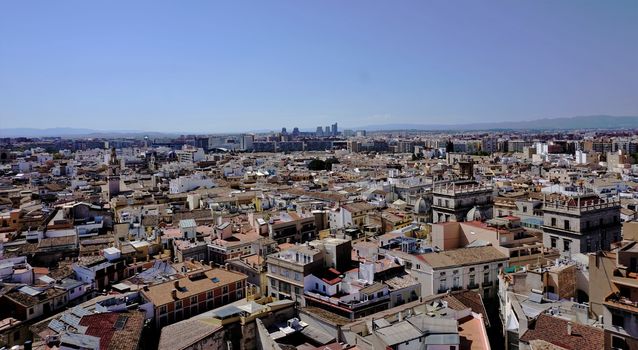 View over the oldtown of valencia from the cathedral tower