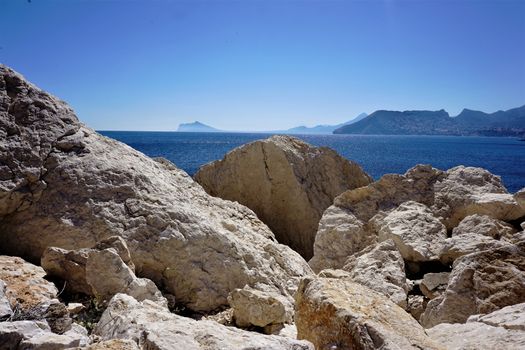 Rocks at the beach of Calpe, Spain