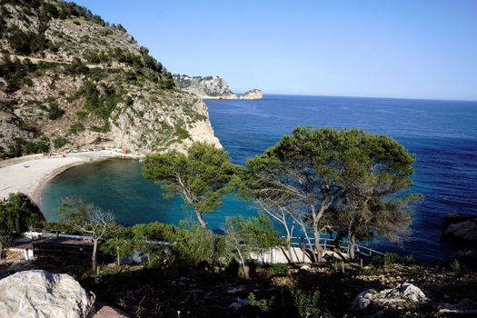 Great view on beautiful Cala Granadella, Spain