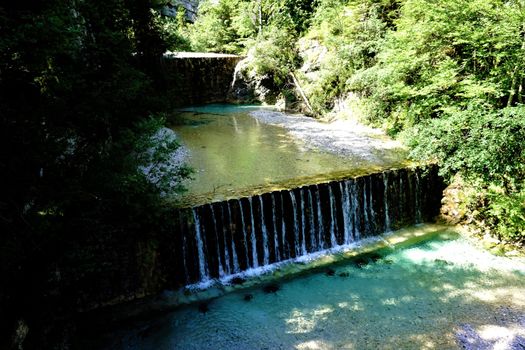 The Sava waterfall in Kranjska Gora, Julian Alps, Slovenia