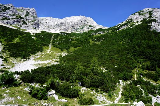 Mountains in the Triglav national park, Soca valley, Slovenia