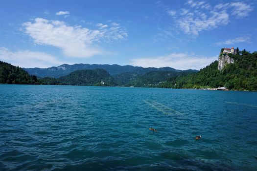 Lake Bled with Bled island and Bled castle