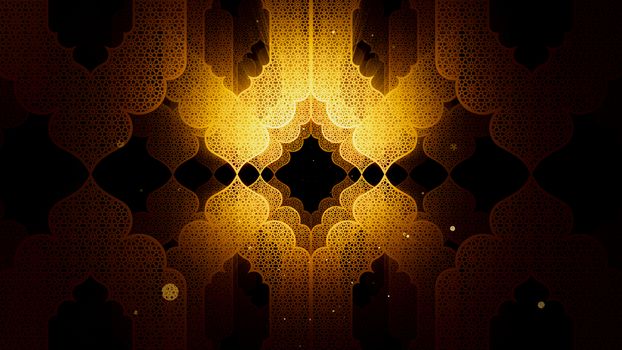 3D illustration Background for advertising and wallpaper in islamic pattern and ramadan scene. 3D rendering in festival concept.