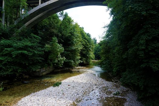 Bridge over Sava river in Kranj, Slovenia