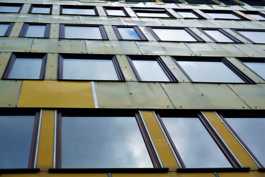 Modern facade of house in Ljubljana city center